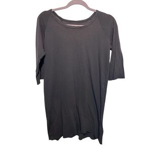 Frank & Eileen Tee Lab Raw Hem 3/4 Sleeve Gray Top - Women Small